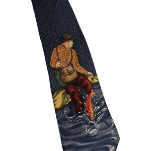 GJ Cahn  All Silk Hand Sewn Neck Tie Fish Print